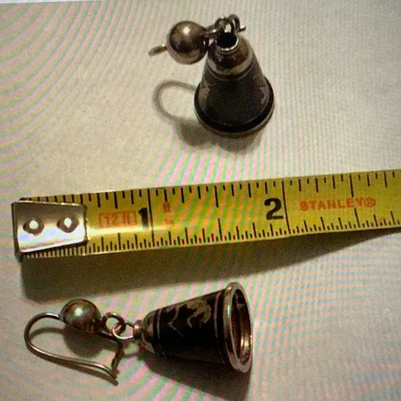 Vintage 925 Black Piercing Dangle Earrings - Picture 5 of 6